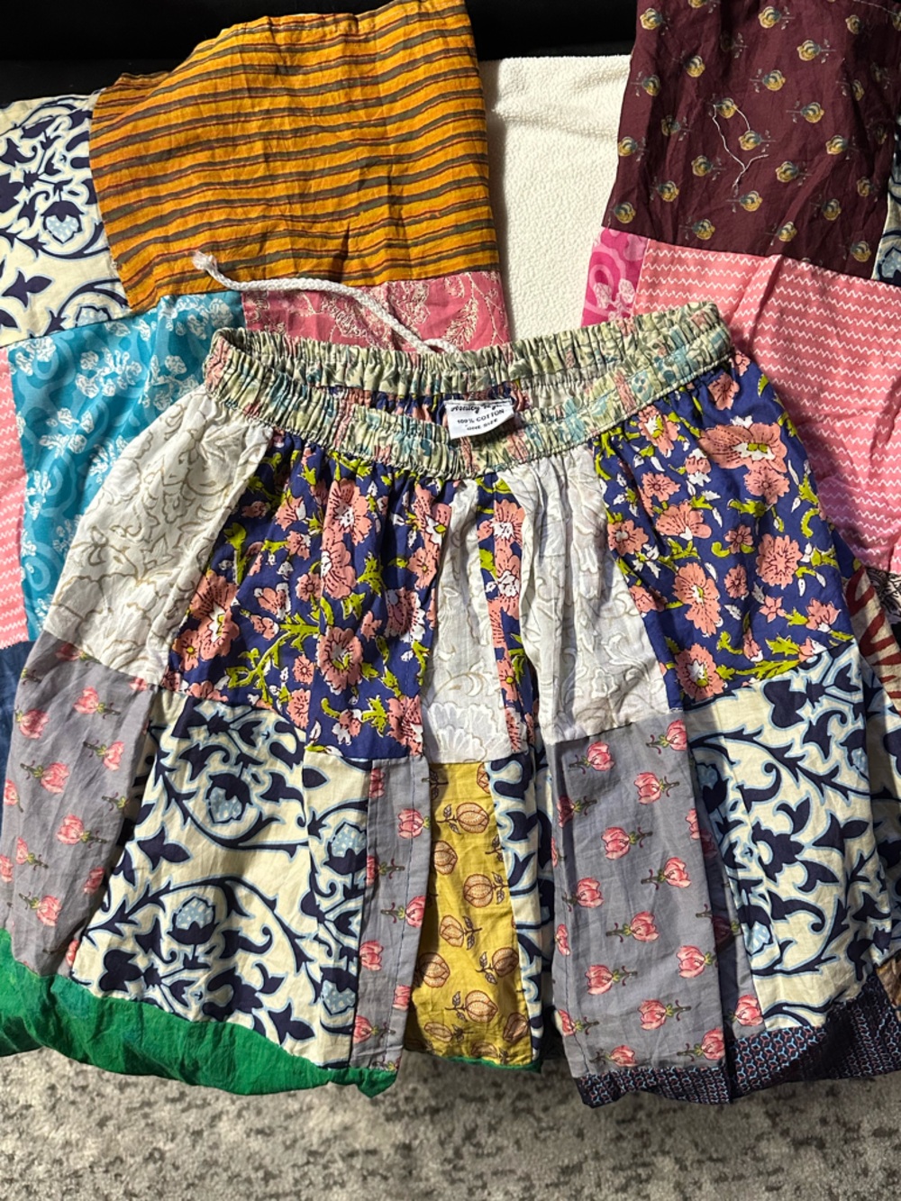 One Size Patchwork Bohemian pants in Multicolor